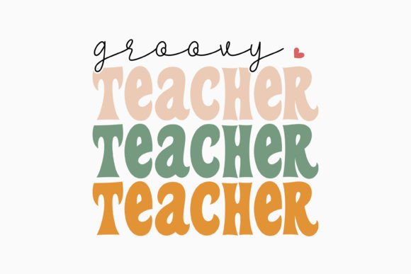 Groovy Teacher Teacher Retro Svg