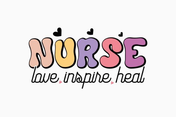 Nurse Love Inspire Heal Retro Nurse Svg