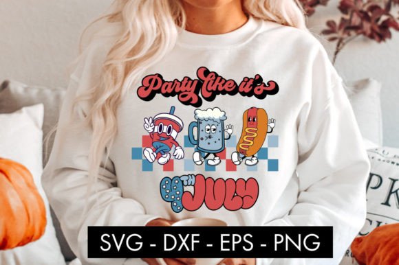 Retro Party Like It's 4th July SVG PNG C